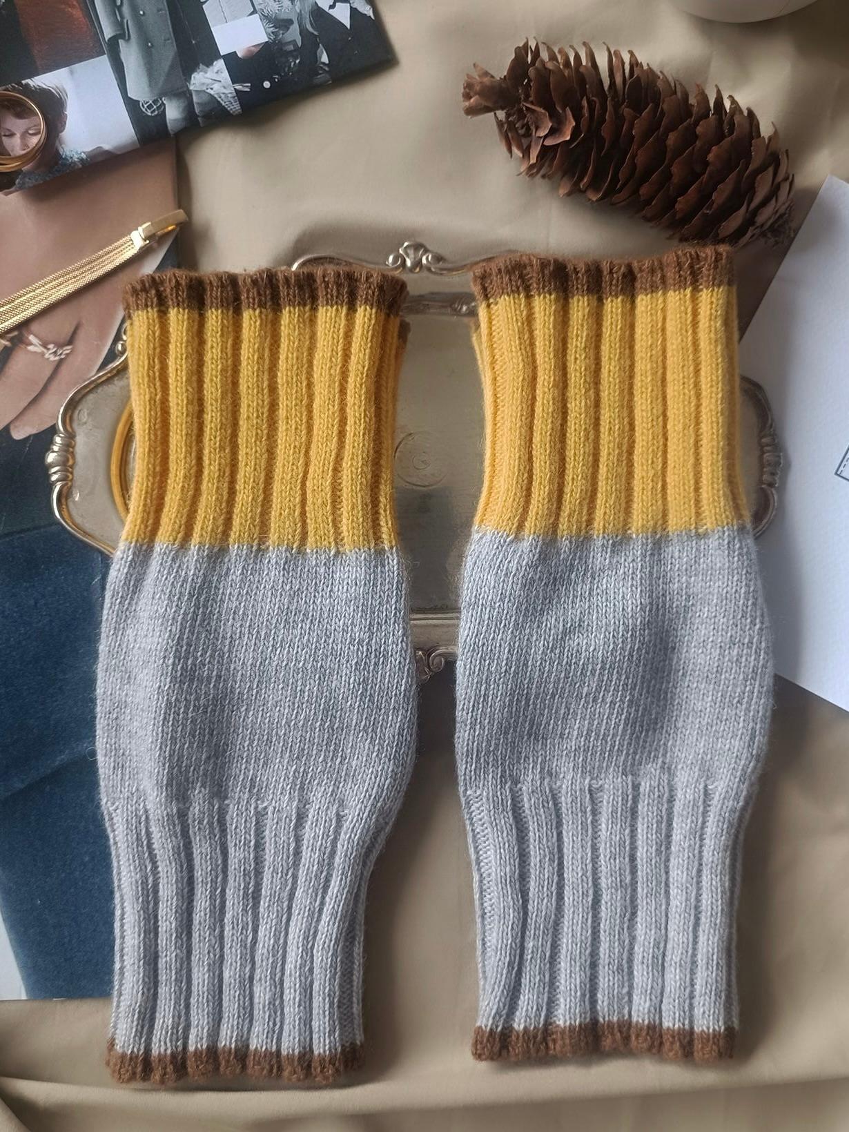 カシミヤブレンド ニット フィンガーレスグローブ ハンドウォーマー