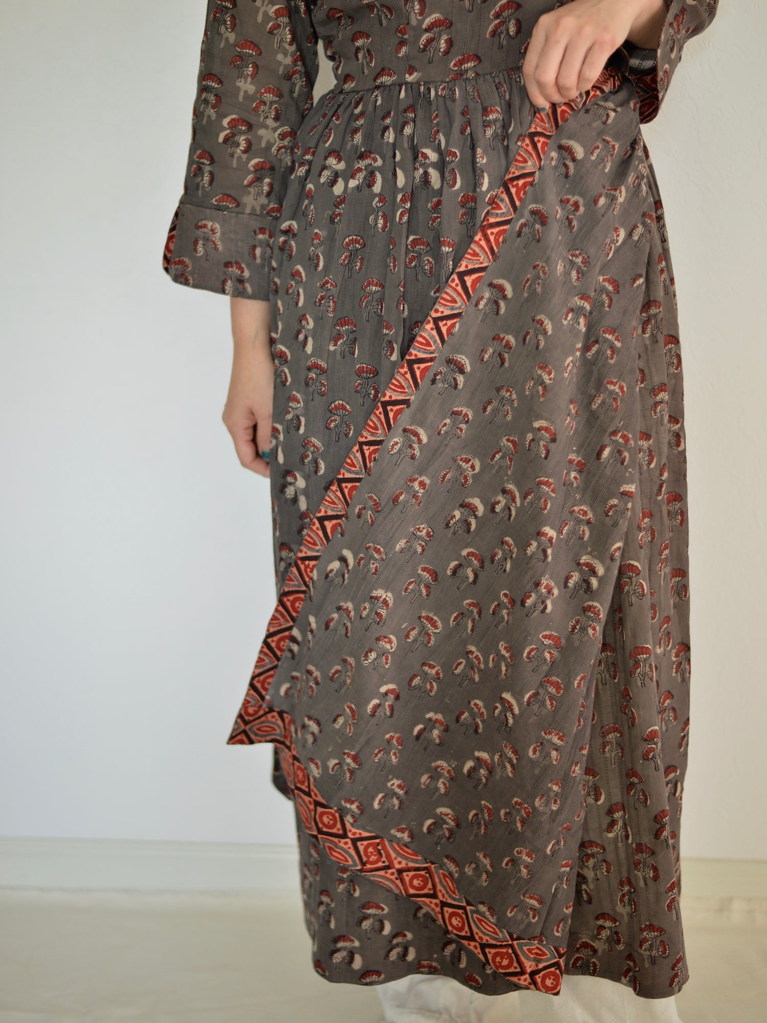 カシュクール ワンピース アジュラック ブロックプリント カシーシュ