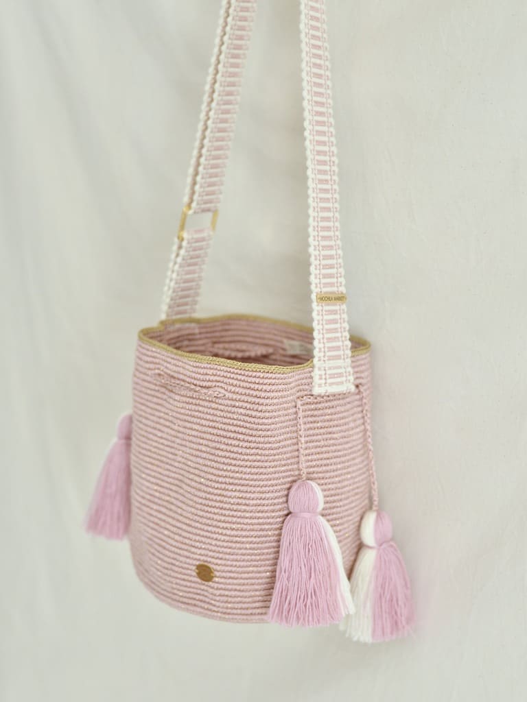 コロンビアのモチーラ 手編みハンドバッグ ミニ【ストラップ長さ調節】