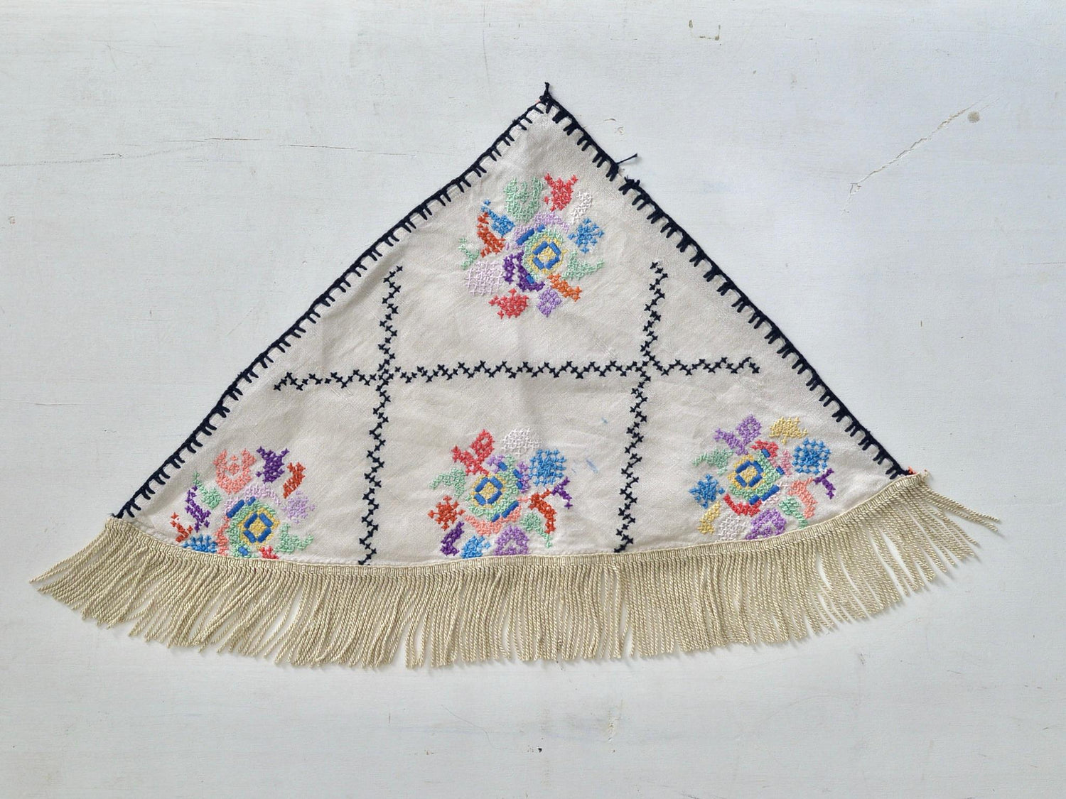 クロスステッチ 刺繍布 フリンジ