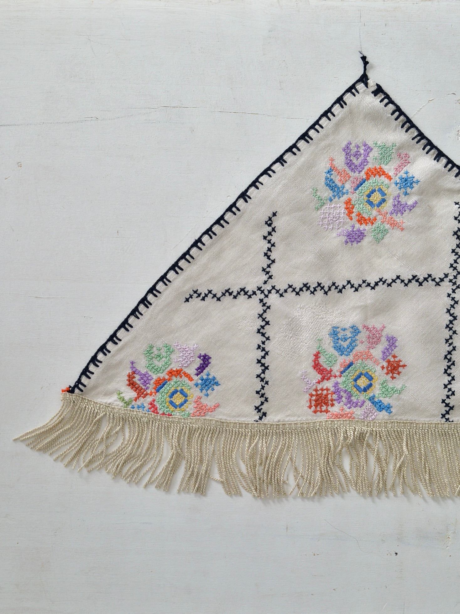 クロスステッチ 刺繍布 フリンジ