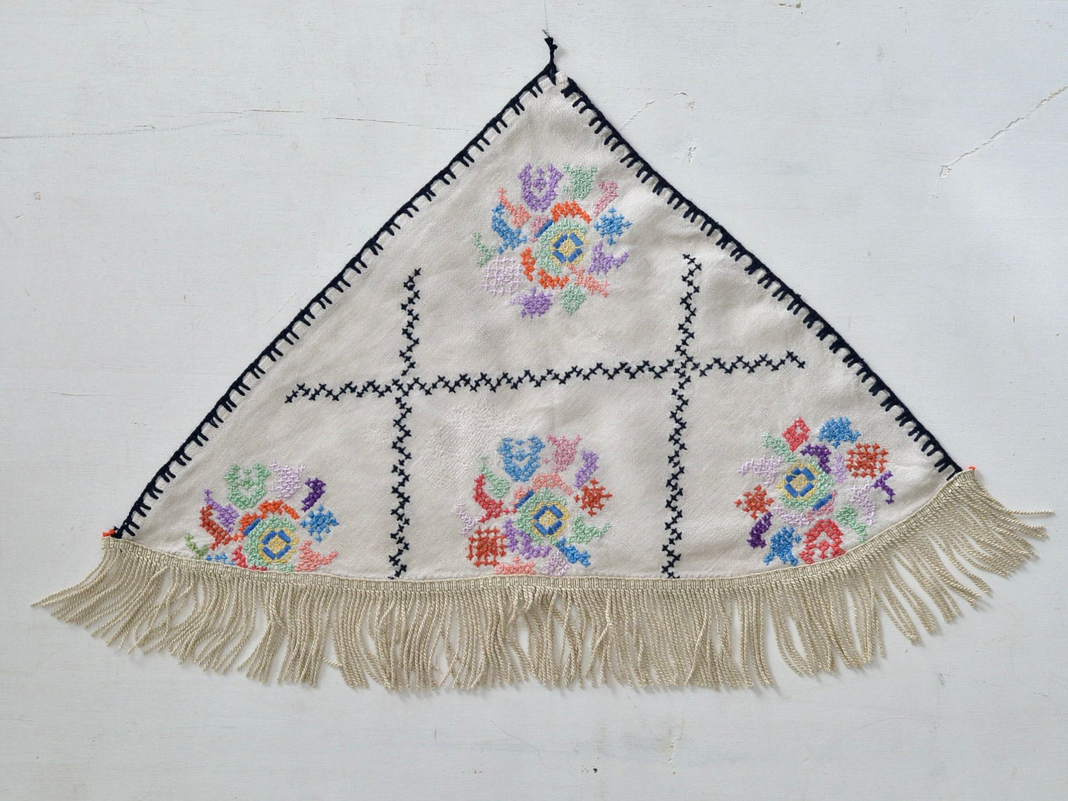 クロスステッチ 刺繍布 フリンジ