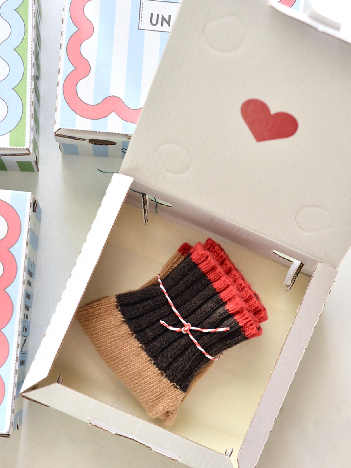 カシミヤブレンド ニット フィンガーレスグローブ ハンドウォーマー