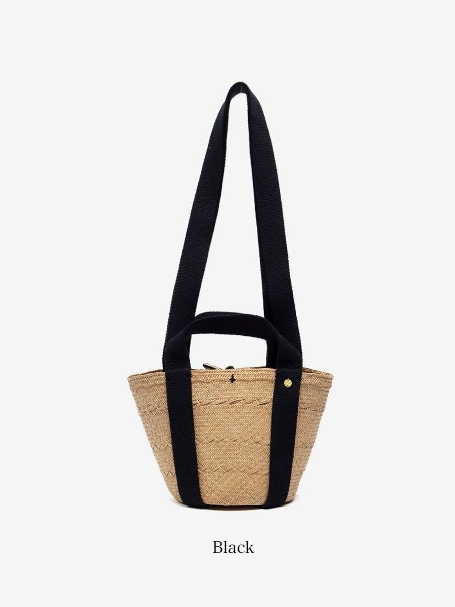 GUANABANA テープハンドル 2way かごバッグ Black & Navy