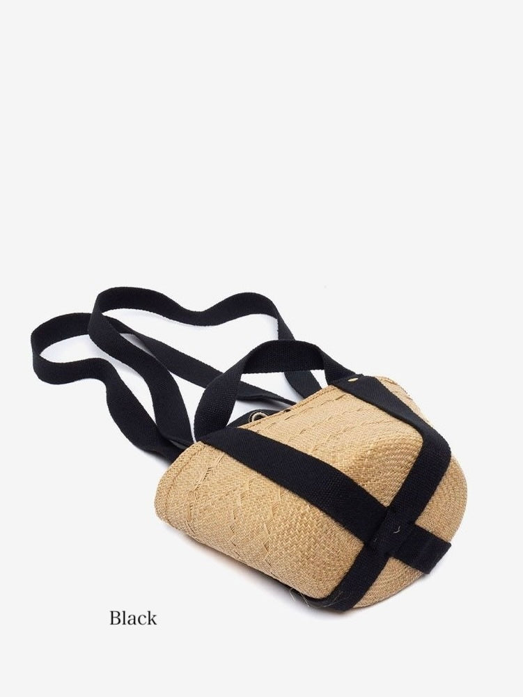 GUANABANA テープハンドル 2way かごバッグ Black & Navy