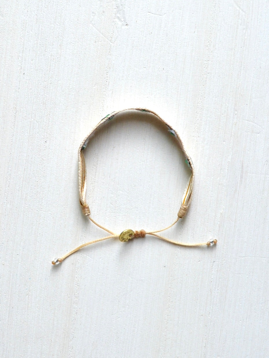 GUANABANA 手織りブレスレット MANTRA BEIGE & MUSTARD STRIPES