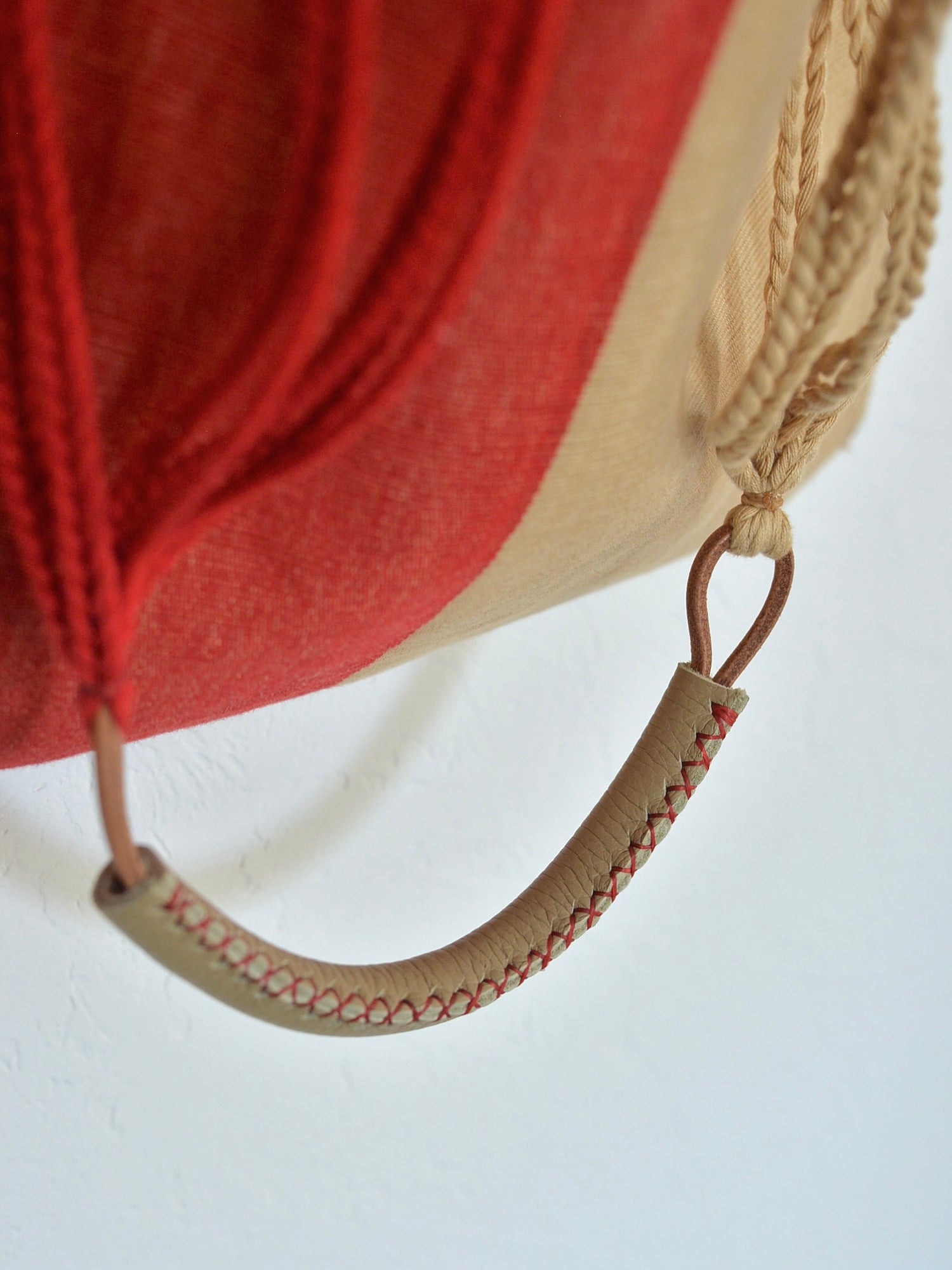 メキシコ ハンモックバッグ レザーハンドル ツートン