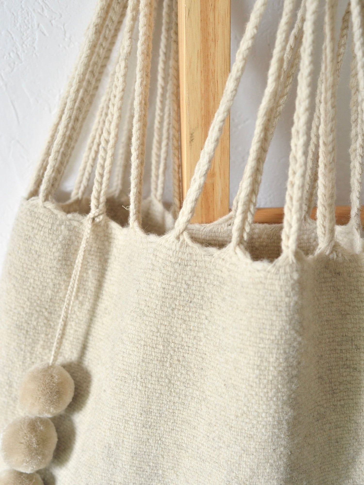 メキシコ ウール ハンモックバッグ レザーハンドル