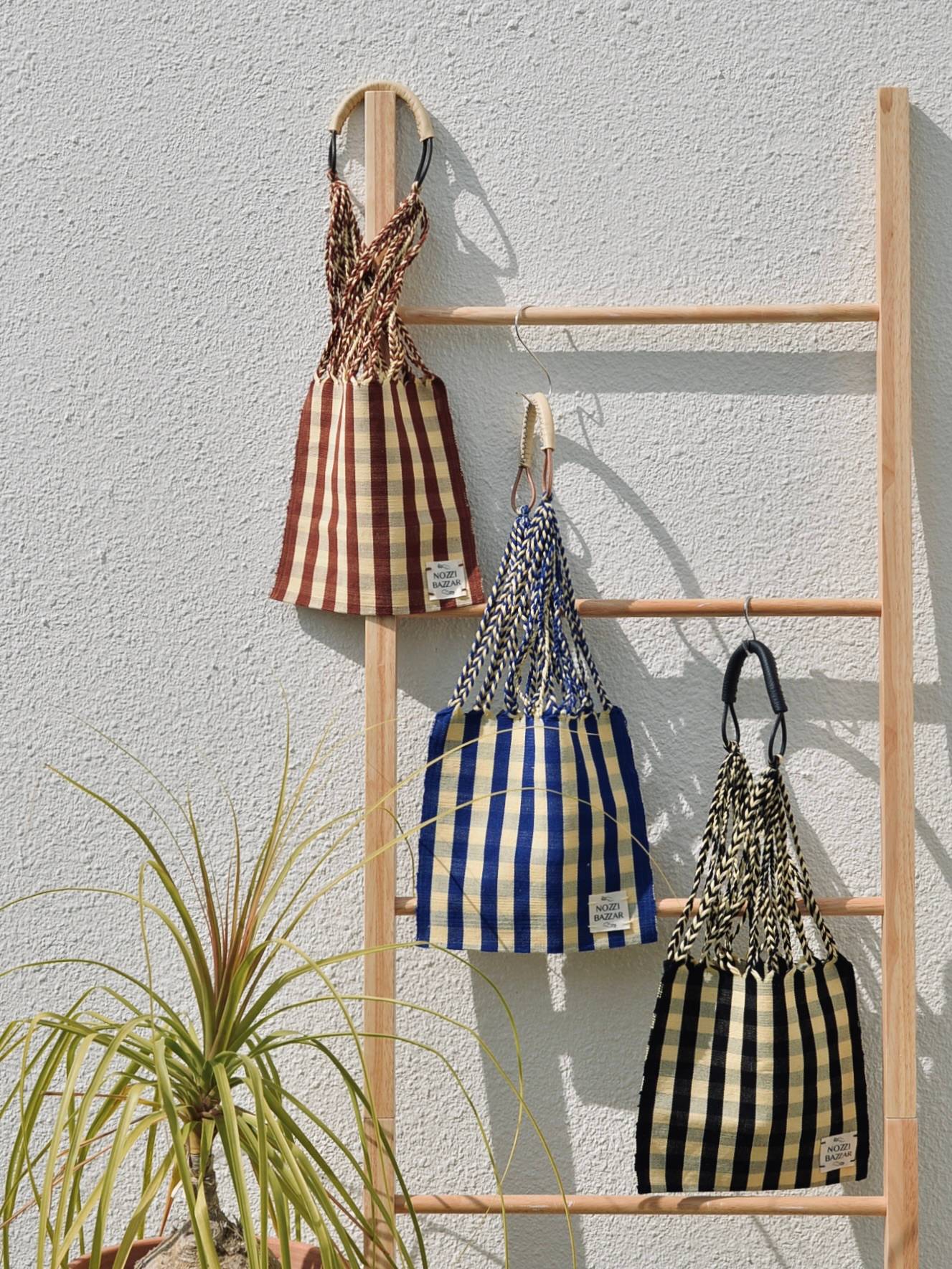 メキシコ ハンモックバッグ レザーハンドル S【BROWN】