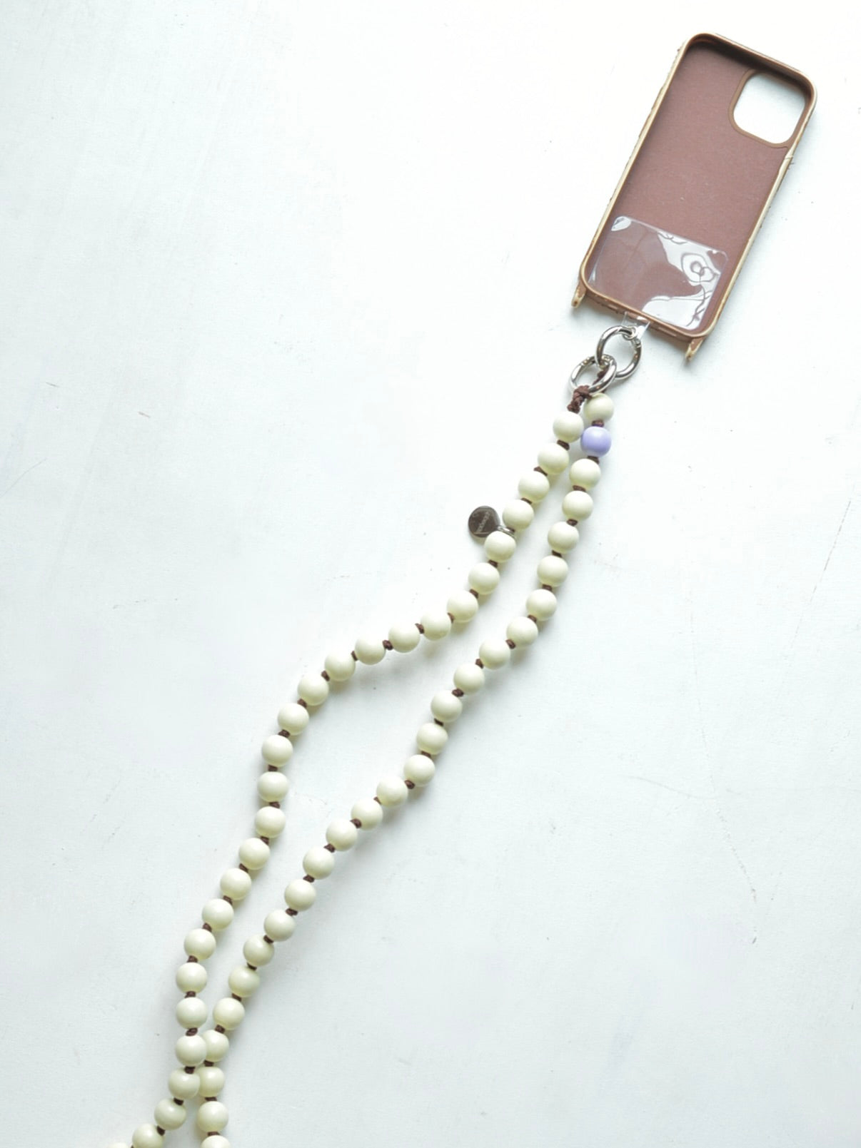 upbeads アップビーズスマホショルダー 携帯ストラップ 【ホワイト×VIO】別注カラー
