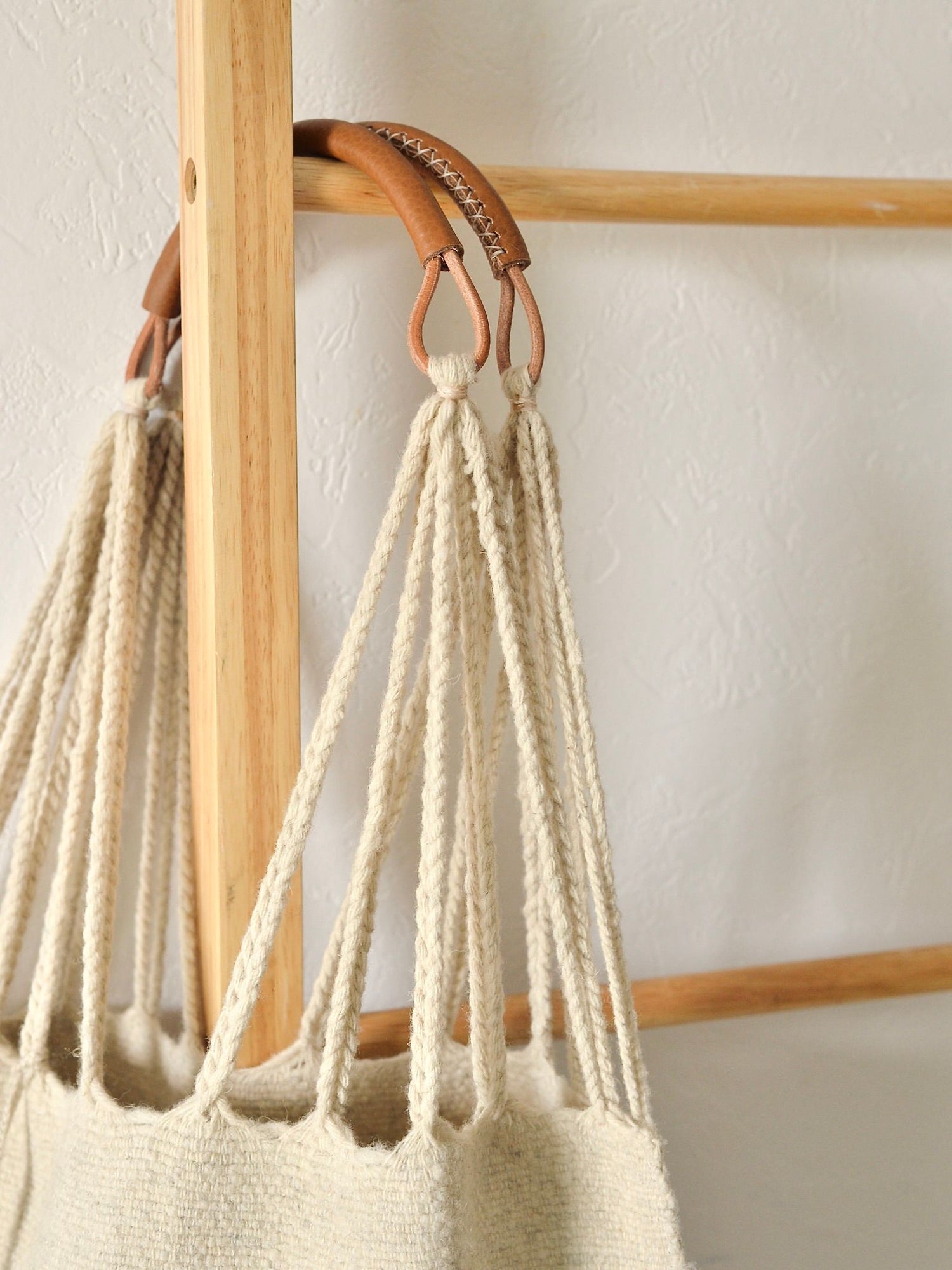 メキシコ ウール ハンモックバッグ レザーハンドル