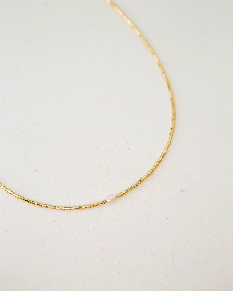 【残り1点】チョーカービーズネックレス シルバー&ゴールド