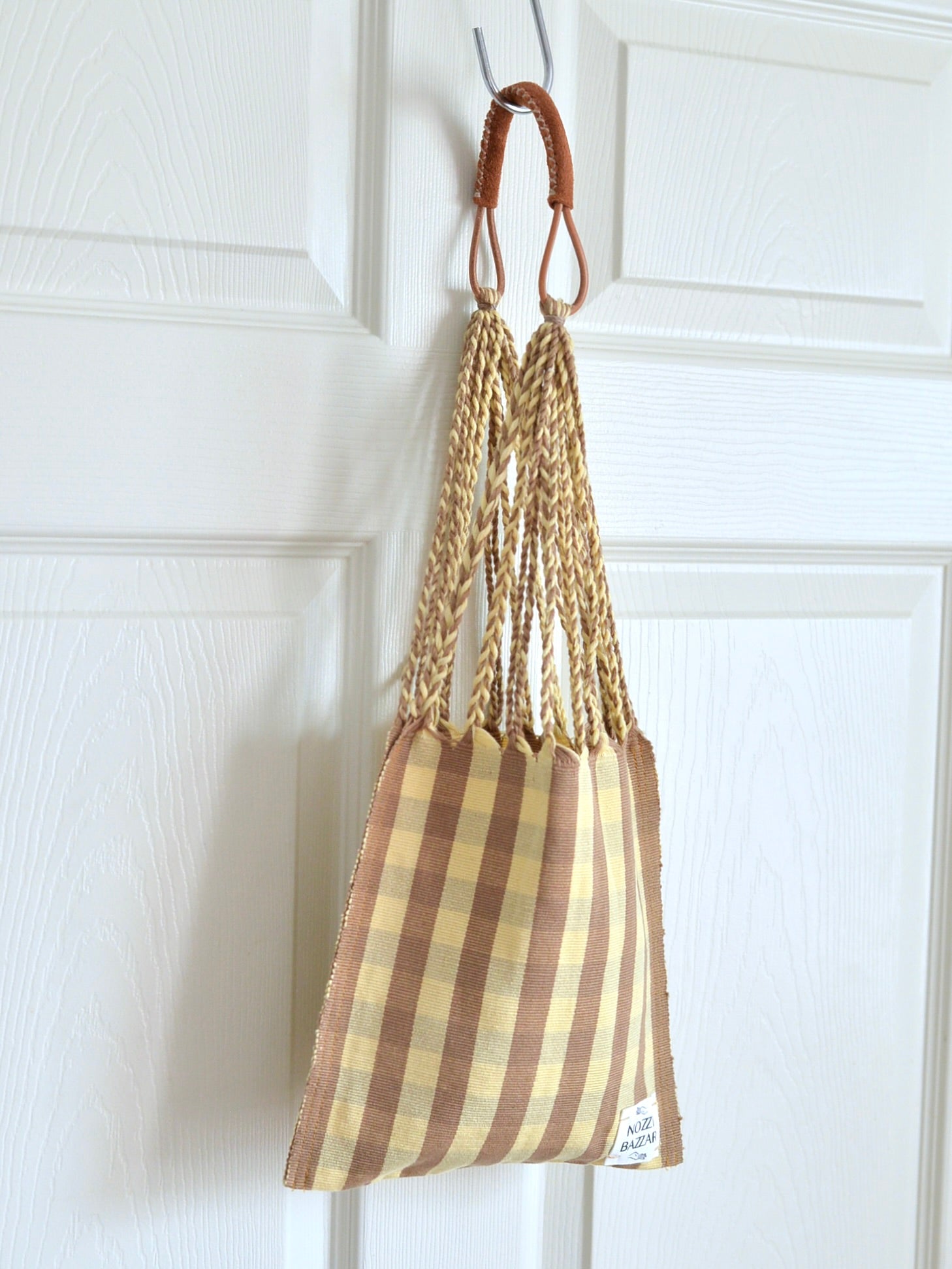 【残り1点】メキシコ ハンモックバッグ レザーハンドル S【BEIGE BROWN】