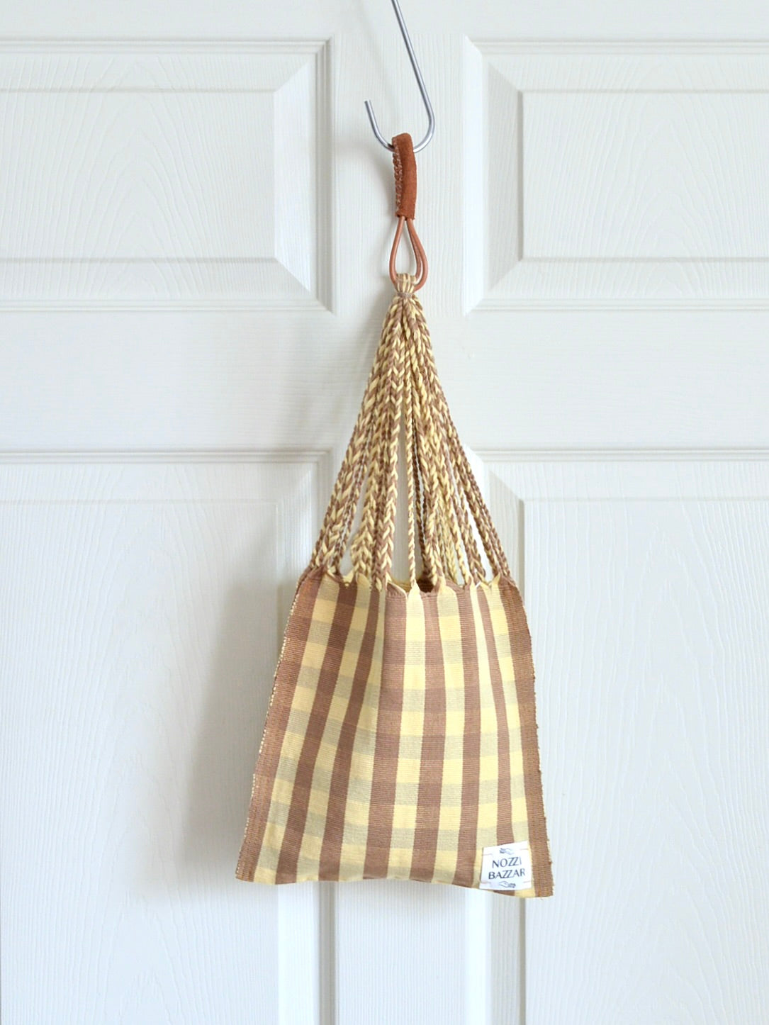 【残り1点】メキシコ ハンモックバッグ レザーハンドル S【BEIGE BROWN】