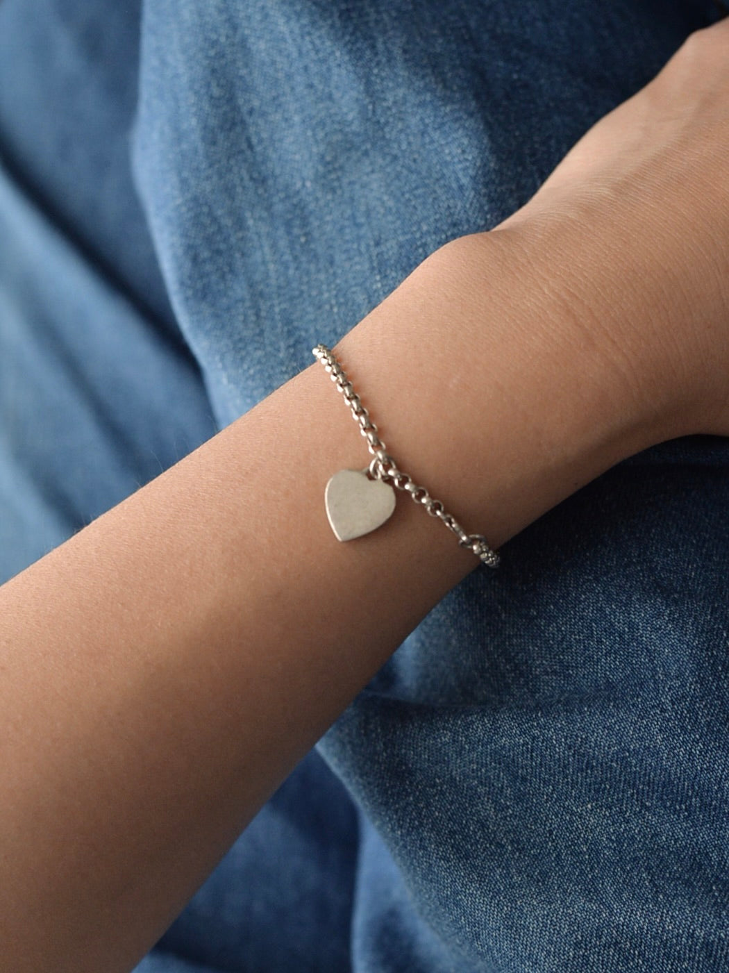 ヴィンテージ ハートブレスレット Silver925