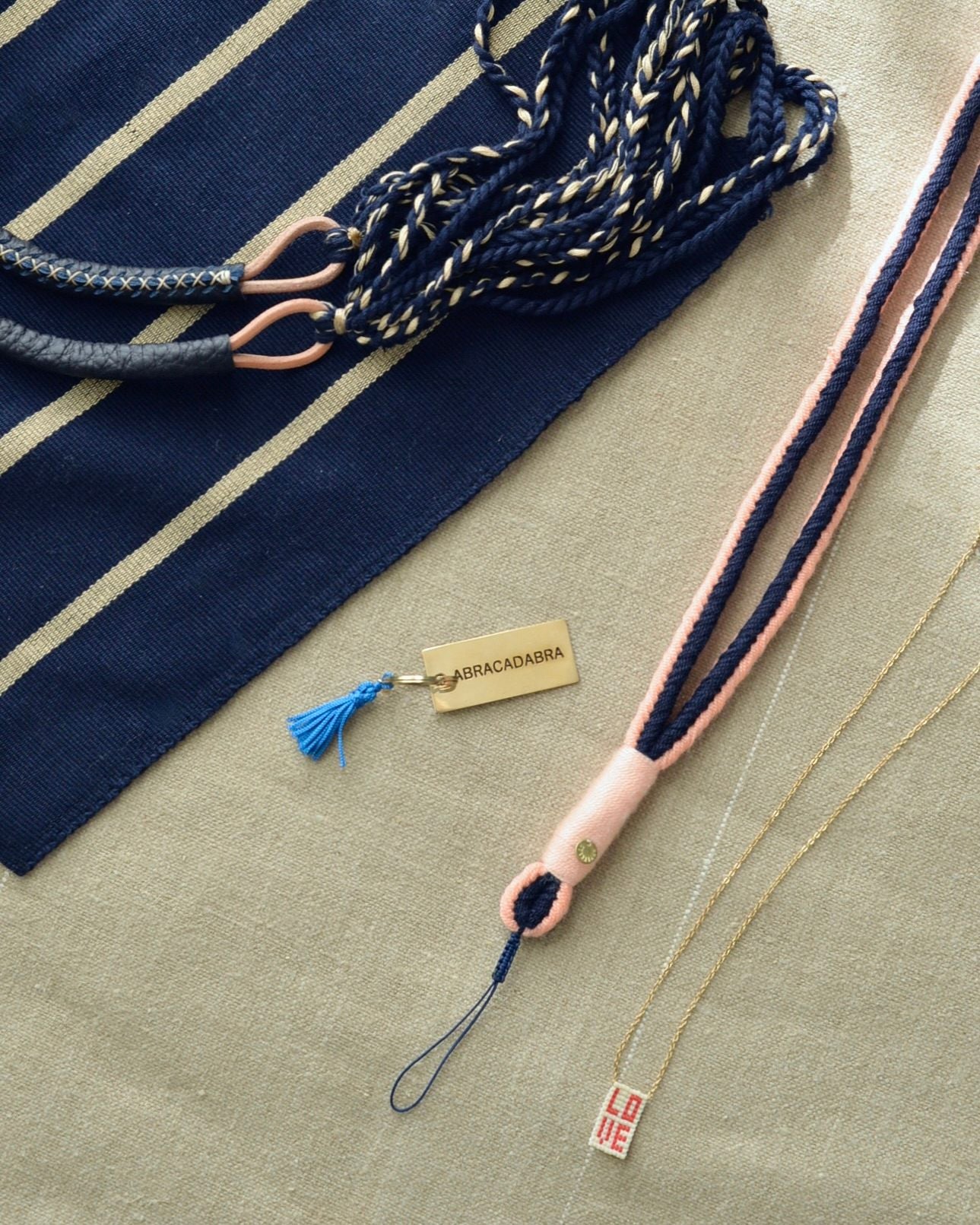 メキシコ ハンモックバッグ ネイビー レザーハンドル