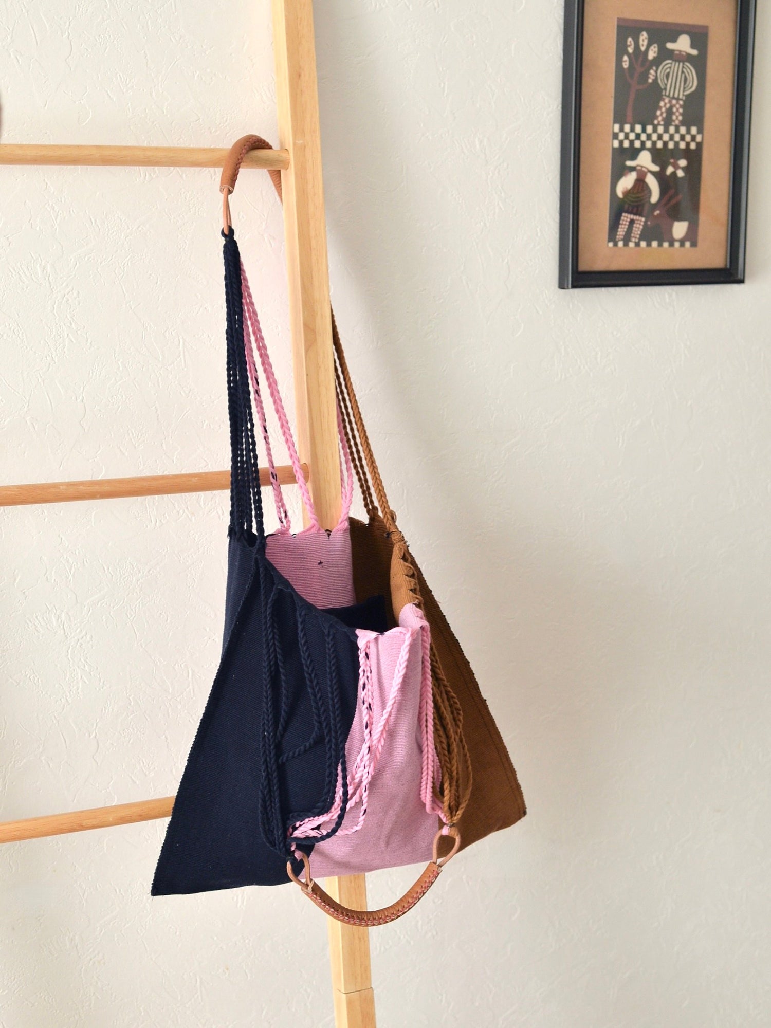 メキシコ ハンモックバッグ レザーハンドル