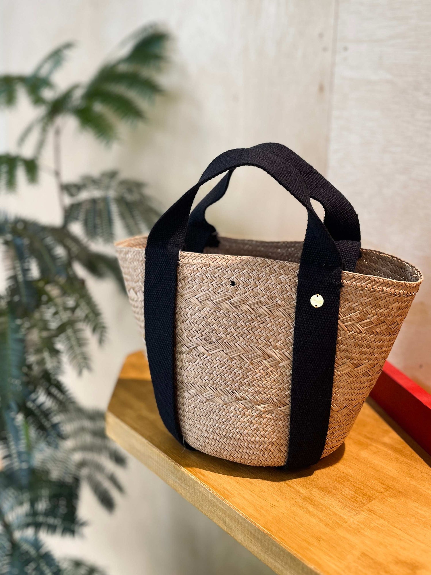 GUANABANA テープハンドル 2way かごバッグ Black & Navy