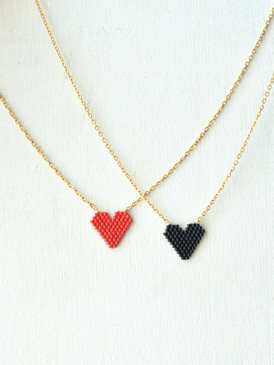 ハート ビーズネックレス