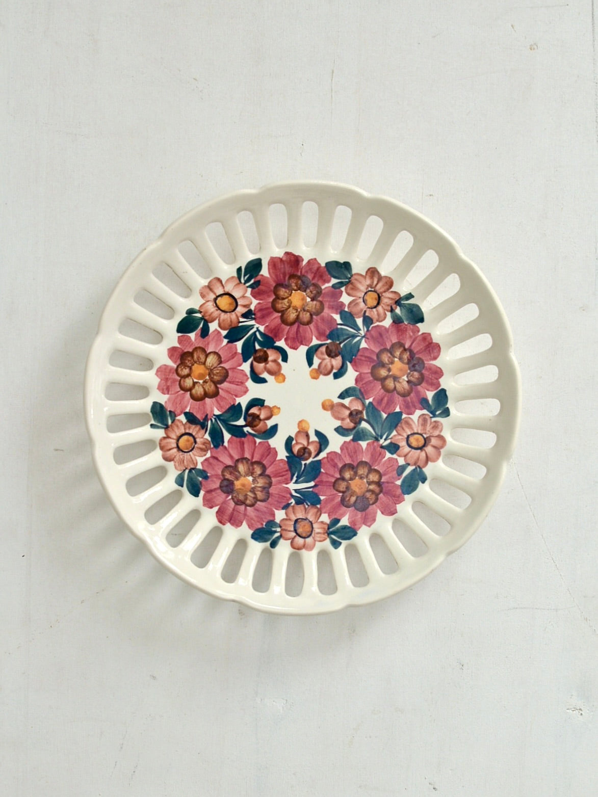 ヴィンテージ ヴウォツワヴェク陶器 プレート 壁掛け皿