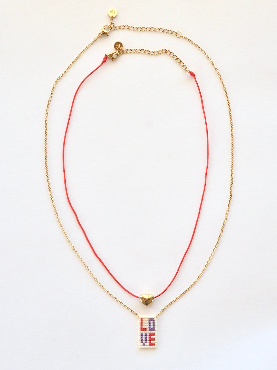 【再入荷】LOVE ビーズネックレス マルチカラー