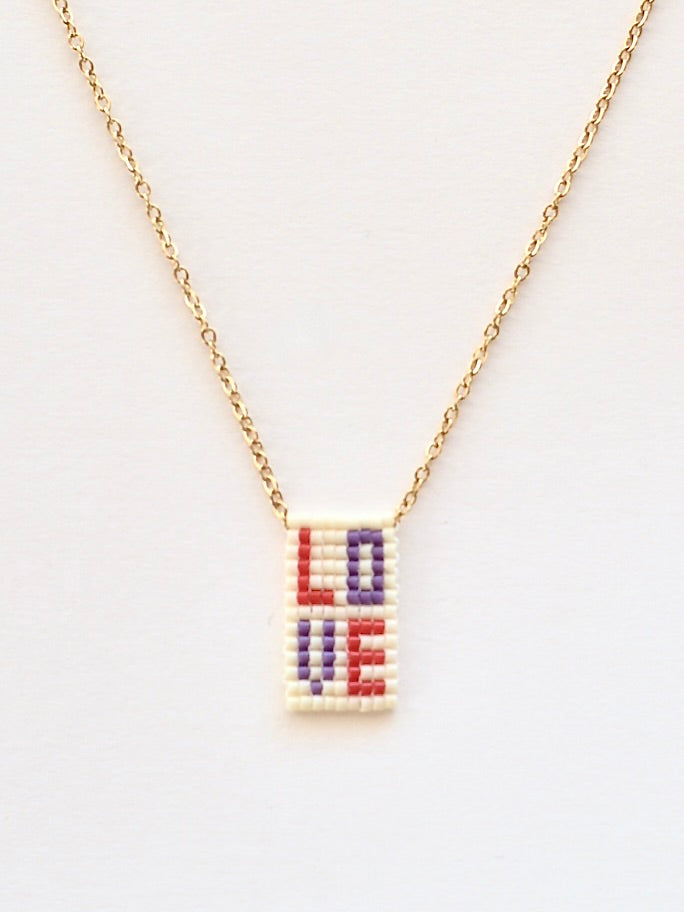 【再入荷】LOVE ビーズネックレス マルチカラー