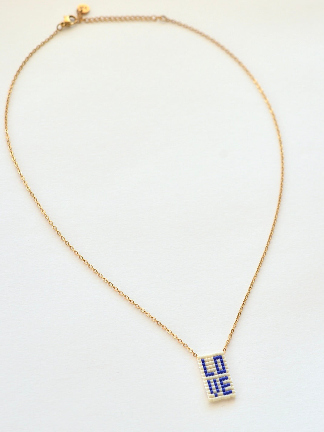 【再入荷】LOVE ビーズネックレス Blue