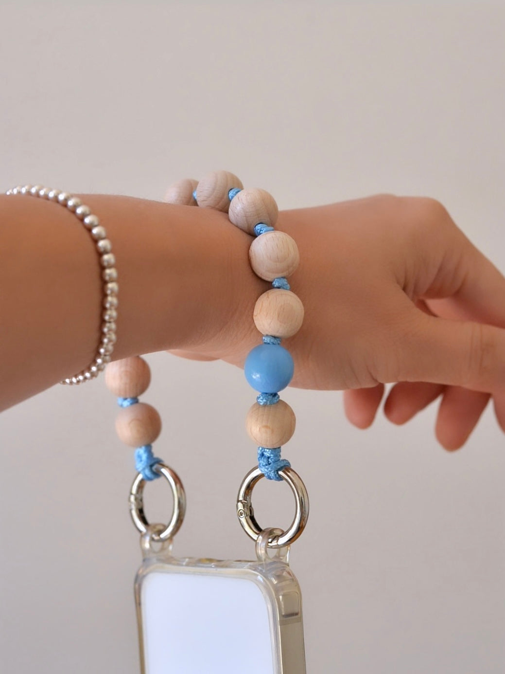 upbeads アップビーズ スマホストラップ MINI【ウッドブルー】