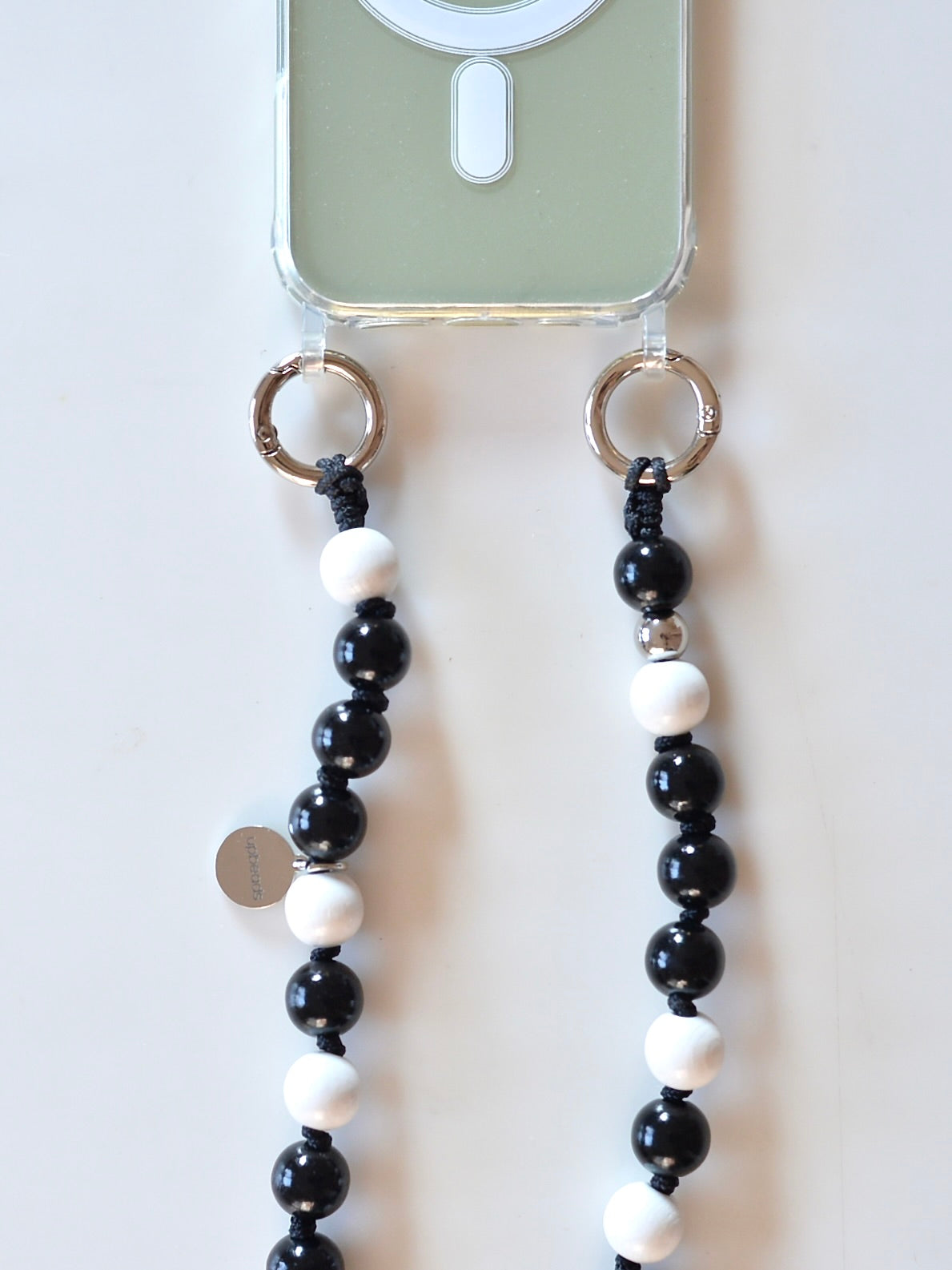 upbeads アップビーズ スマホショルダー 携帯ストラップ ブラック&ホワイト
