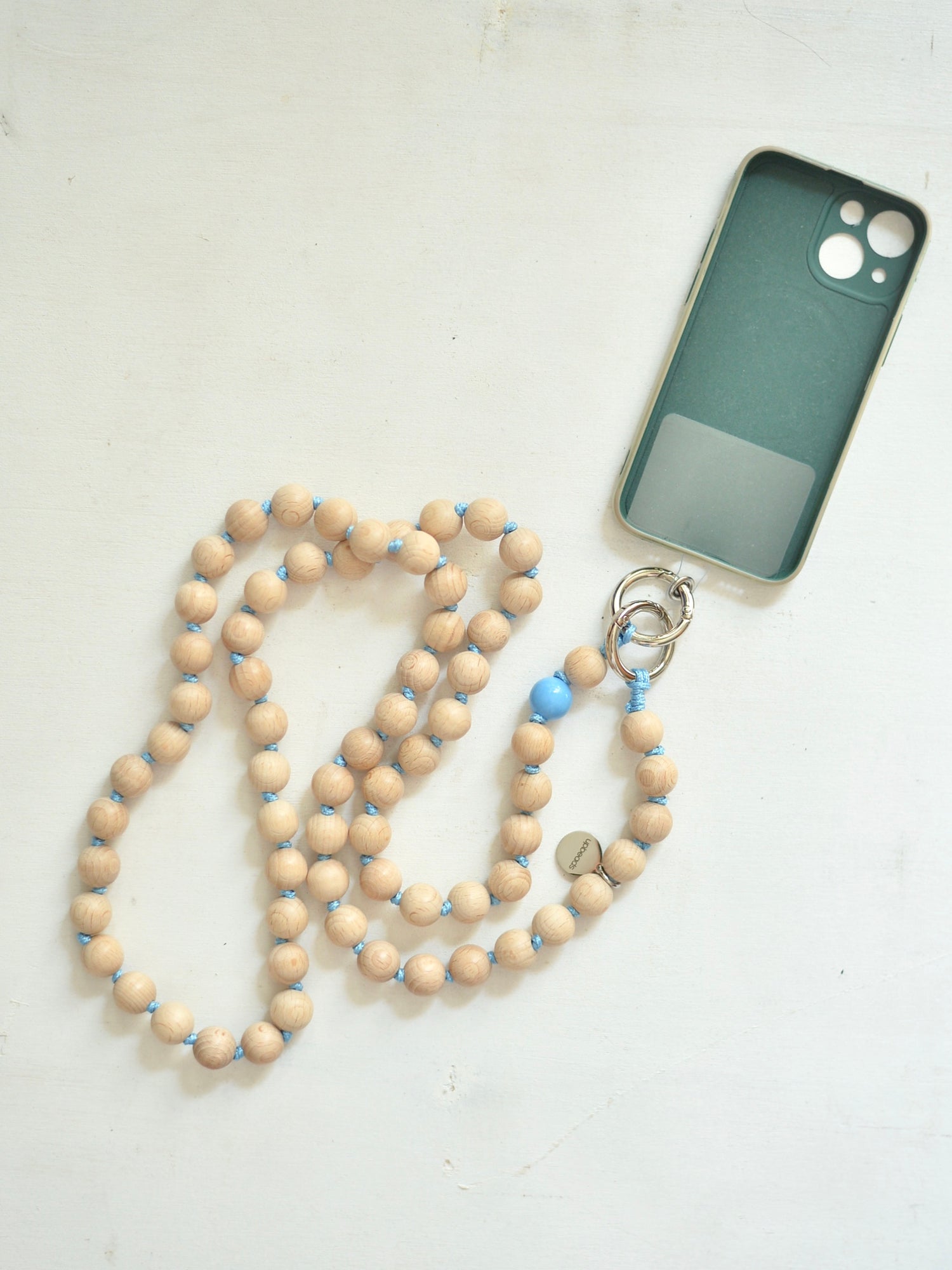 upbeads アップビーズ スマホショルダー 携帯ストラップ ウッドブルー