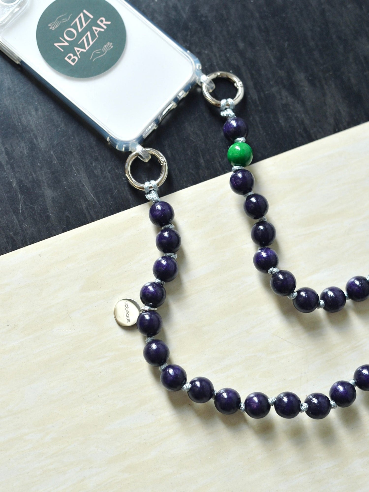 upbeads アップビーズ スマホショルダー 携帯ストラップ PLUM