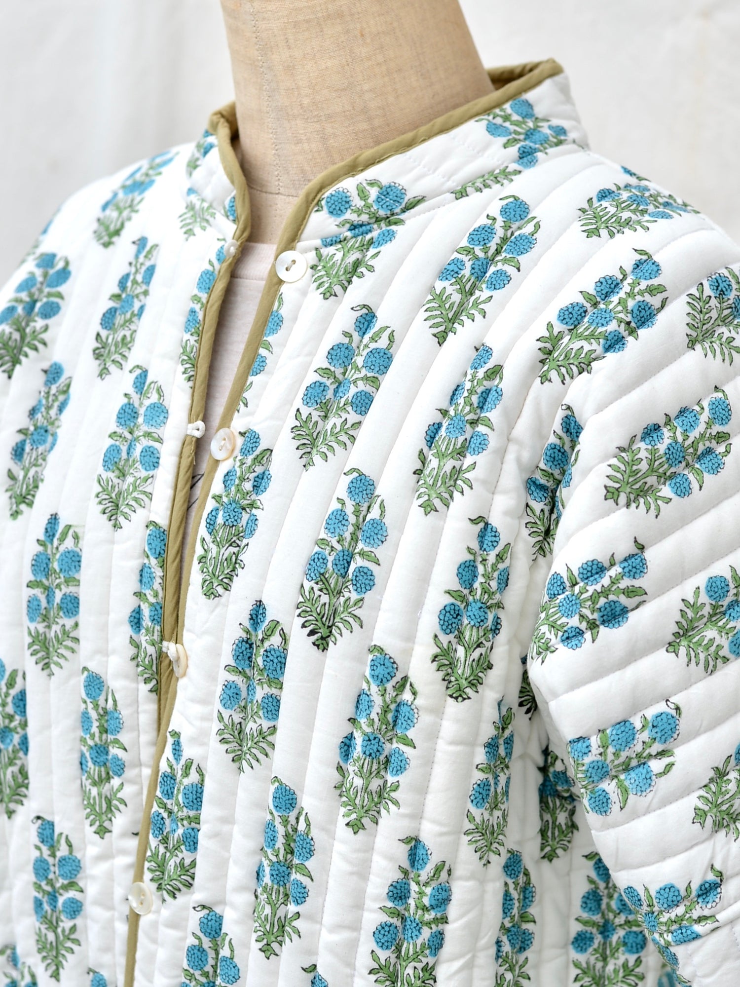 リバーシブル キルティング ジャケット グリーン