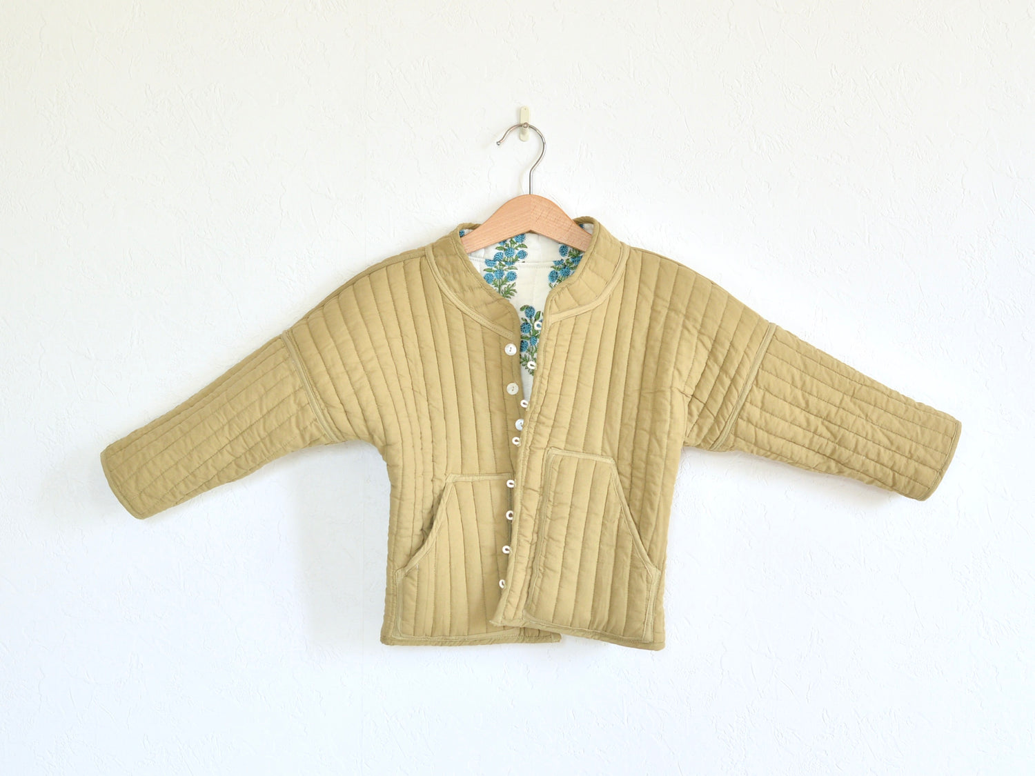 Kids 리버시블 퀼팅 재킷 그린