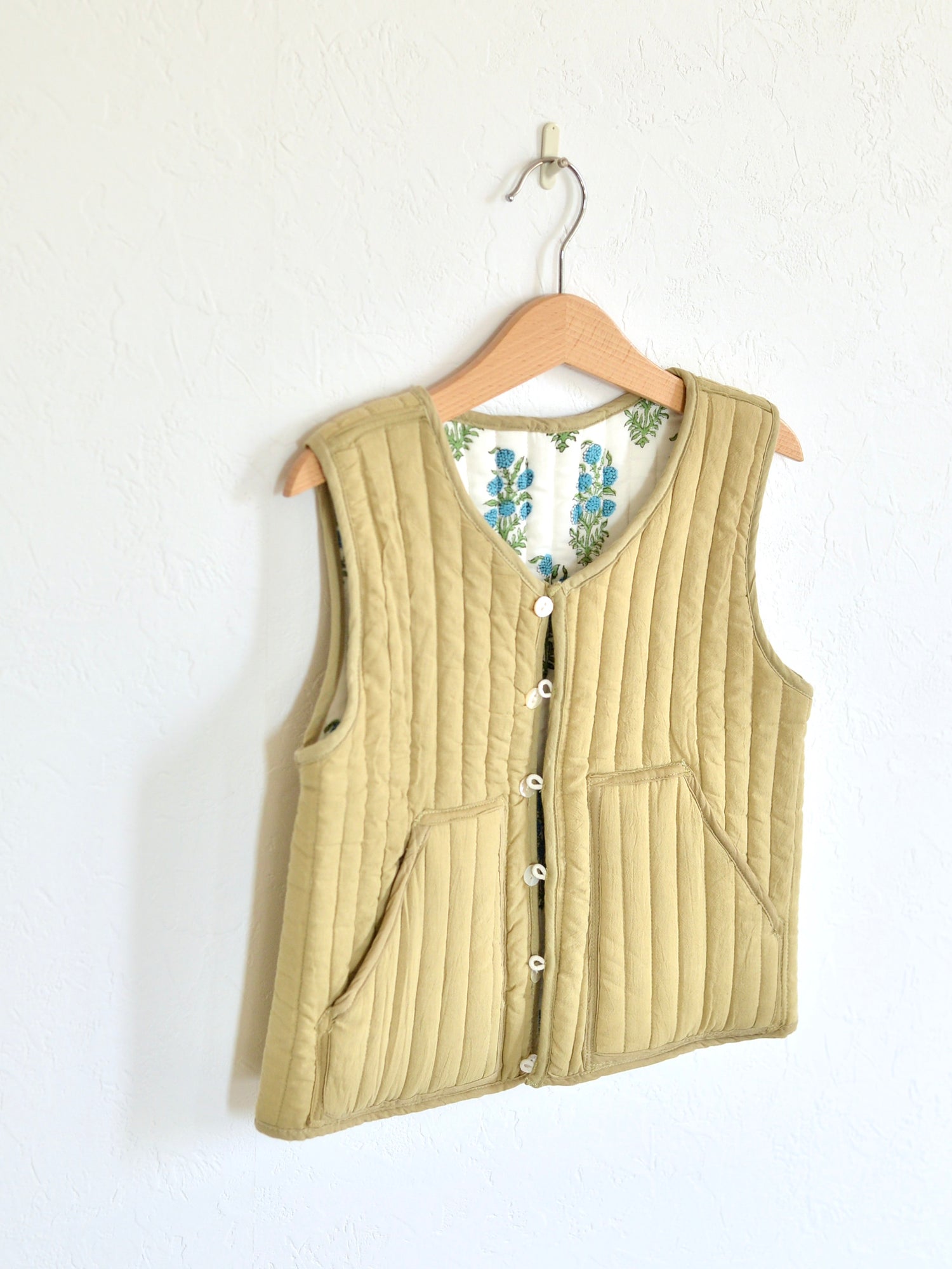 Kids 리버시블 퀼팅 베스트 그린