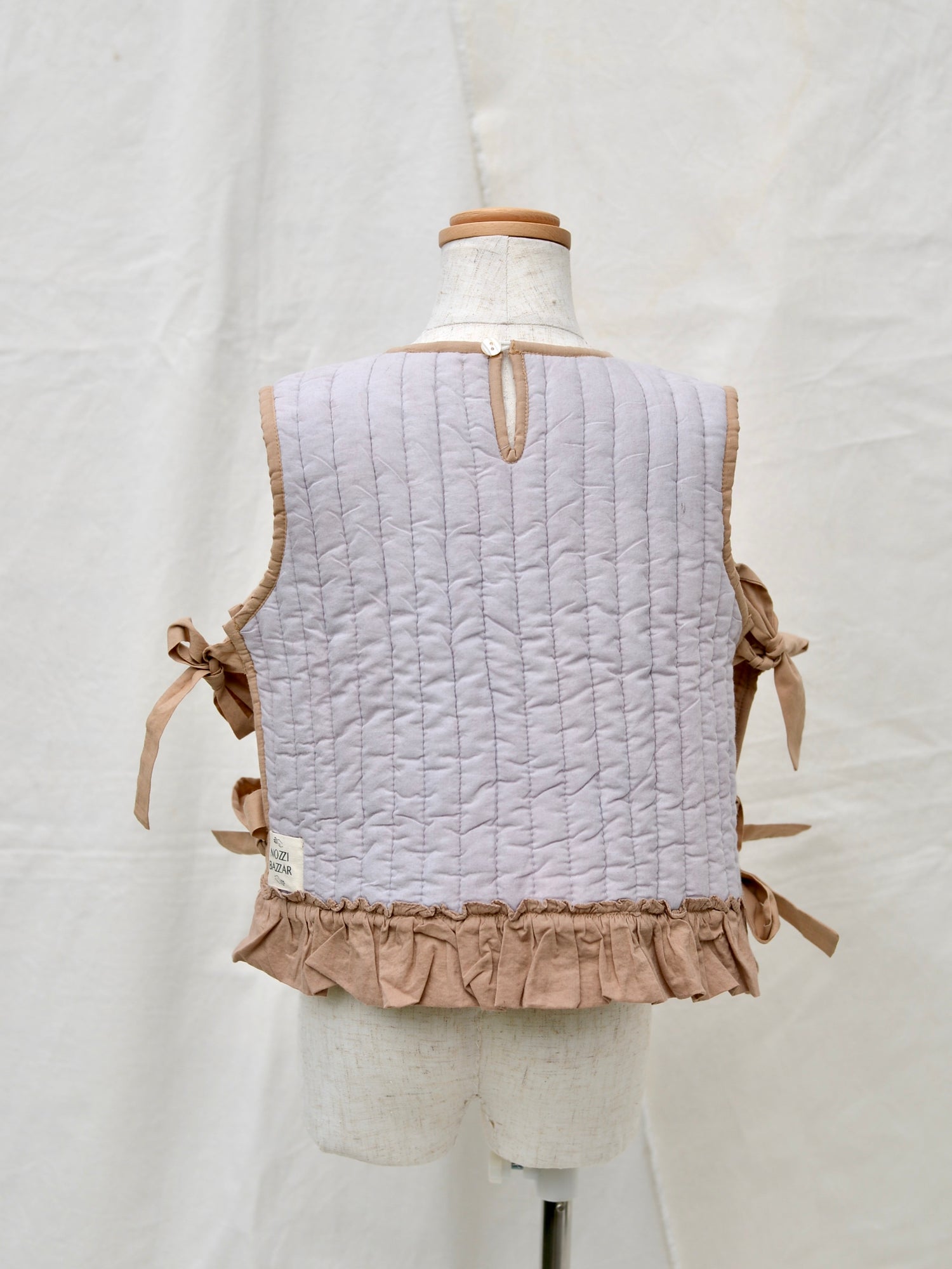 Kids 뒤집을 수 있는 퀼팅 리본 조끼 초목 염색