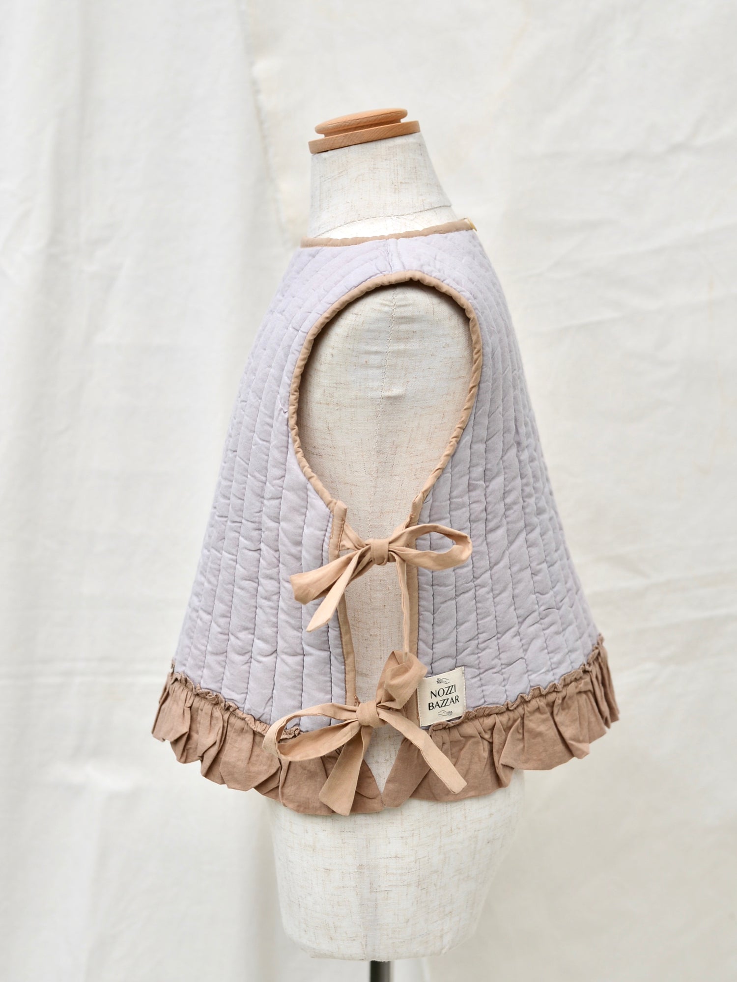 Kids 뒤집을 수 있는 퀼팅 리본 조끼 초목 염색