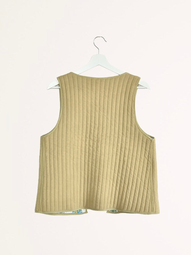 リバーシブル キルティング ベスト グリーン