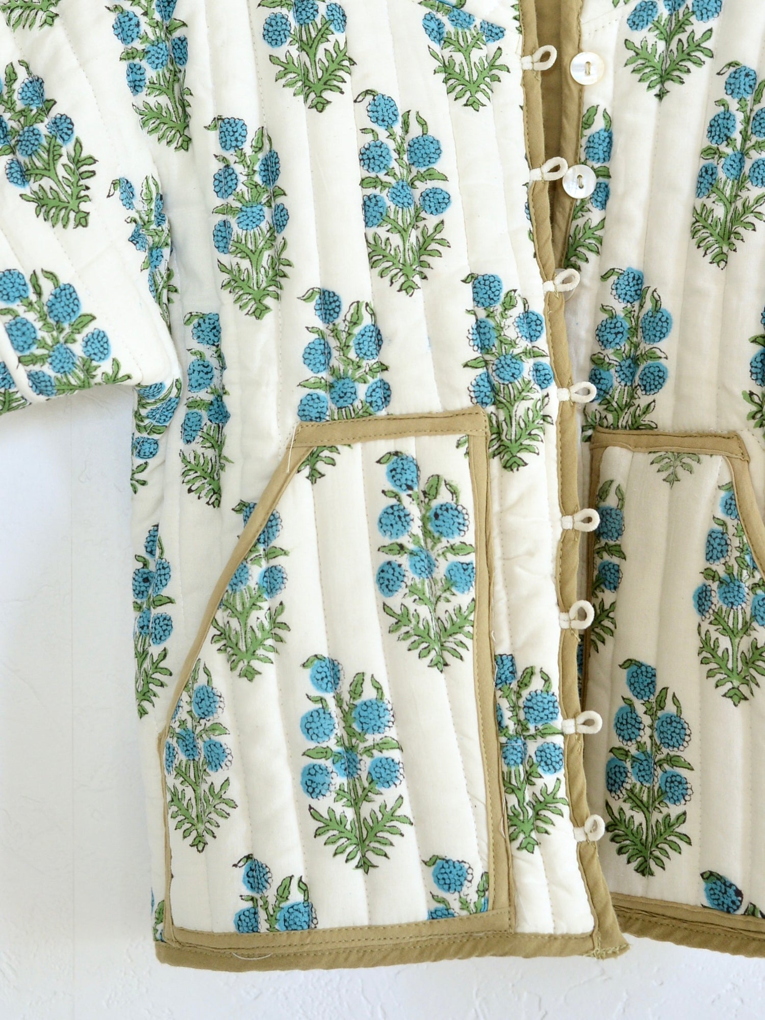 Kids 리버시블 퀼팅 재킷 그린