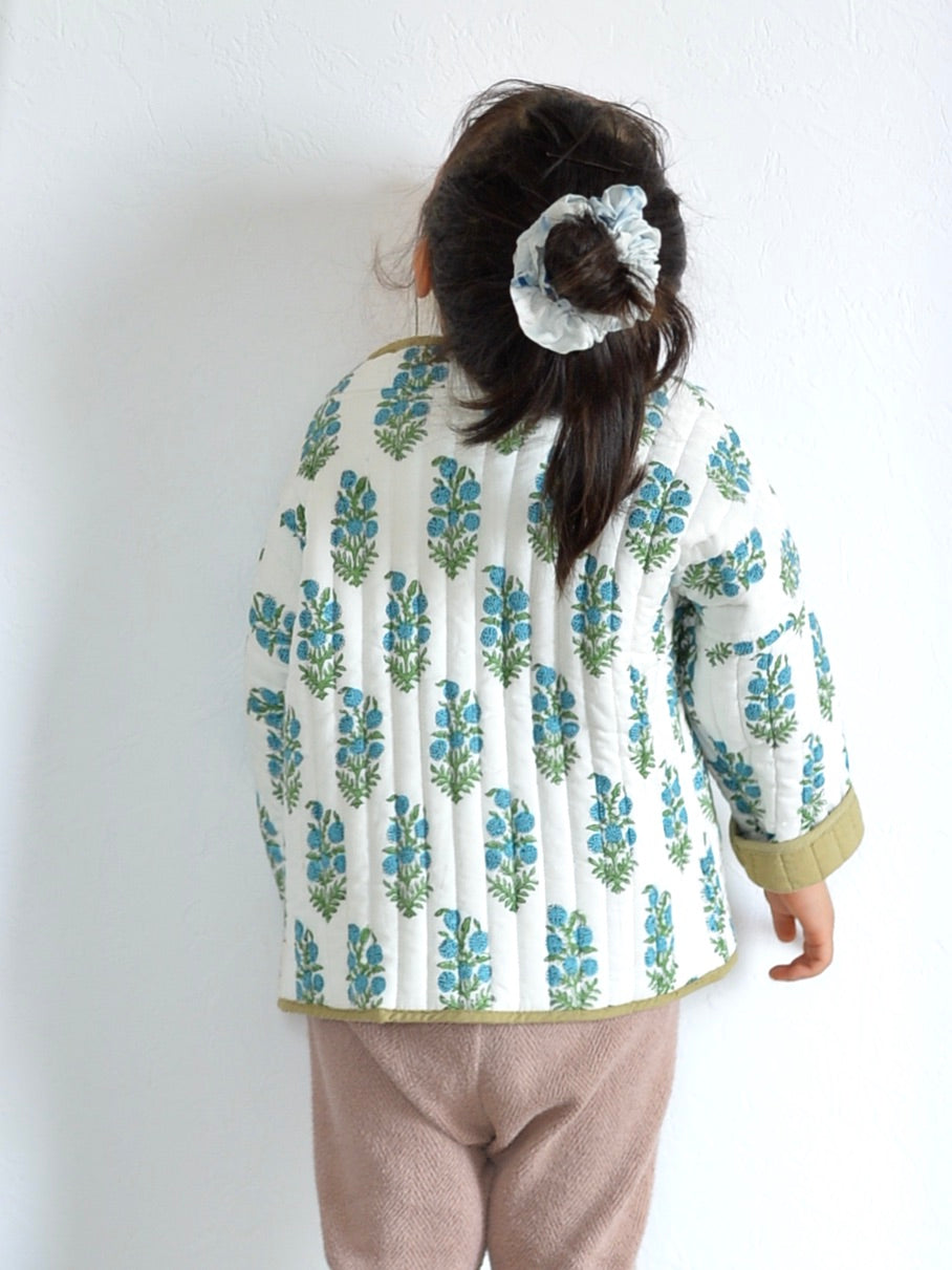 Kids 리버시블 퀼팅 재킷 그린