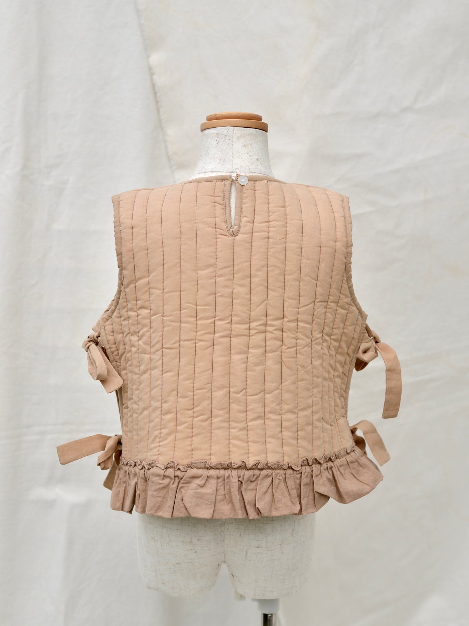 Kids 뒤집을 수 있는 퀼팅 리본 조끼 초목 염색