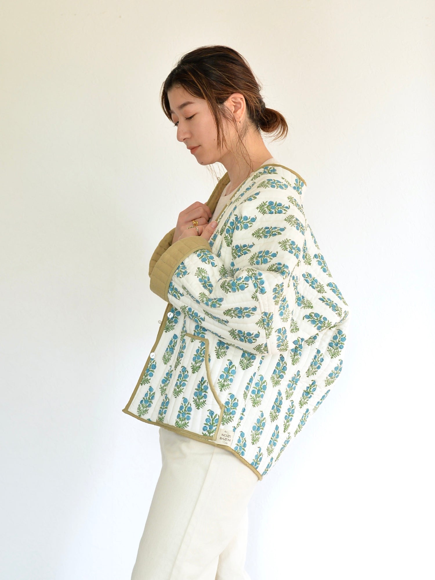 リバーシブル キルティング ジャケット グリーン