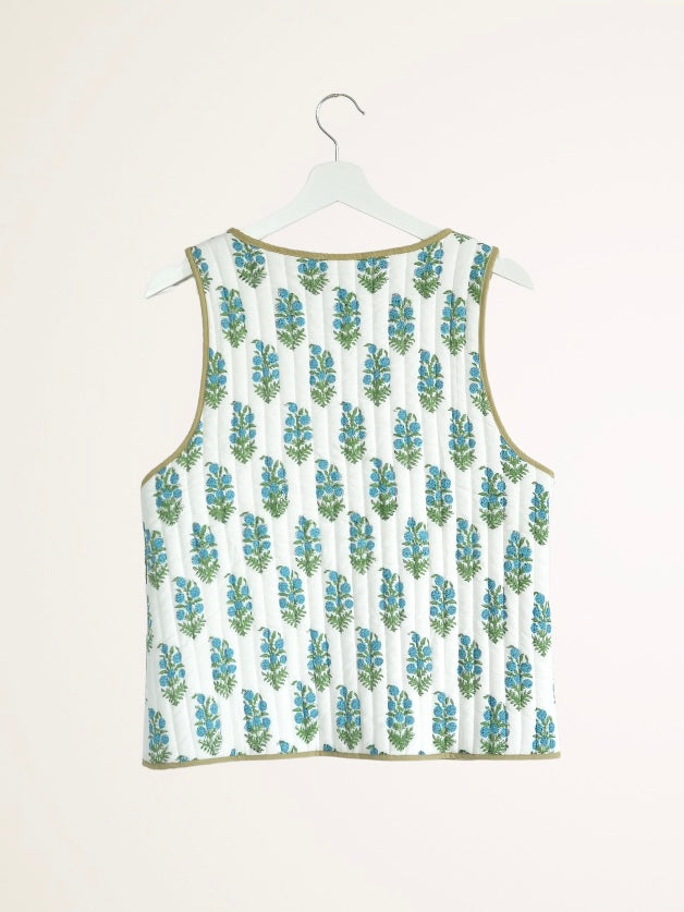 リバーシブル キルティング ベスト グリーン