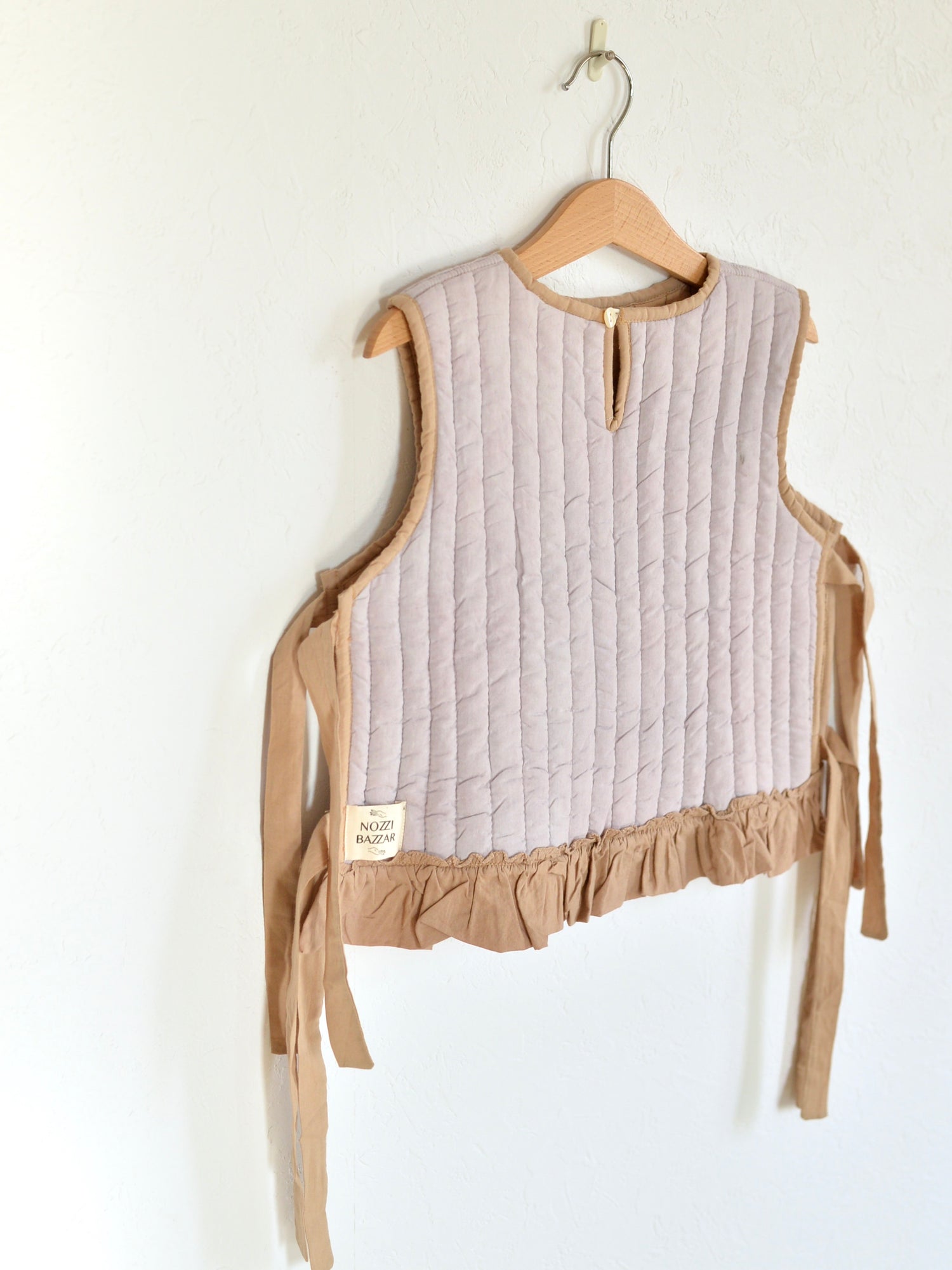 Kids 뒤집을 수 있는 퀼팅 리본 조끼 초목 염색