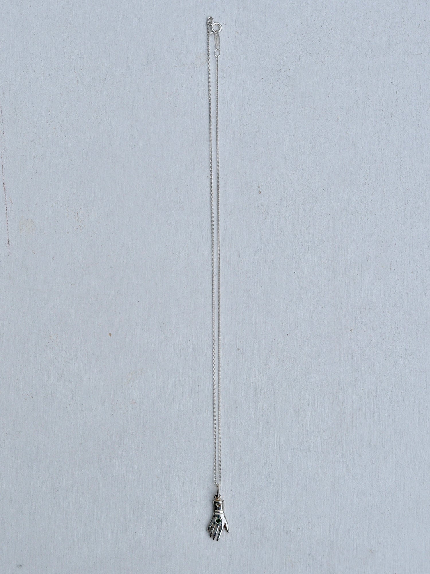 Handネックレス<エメラルド>Silver925