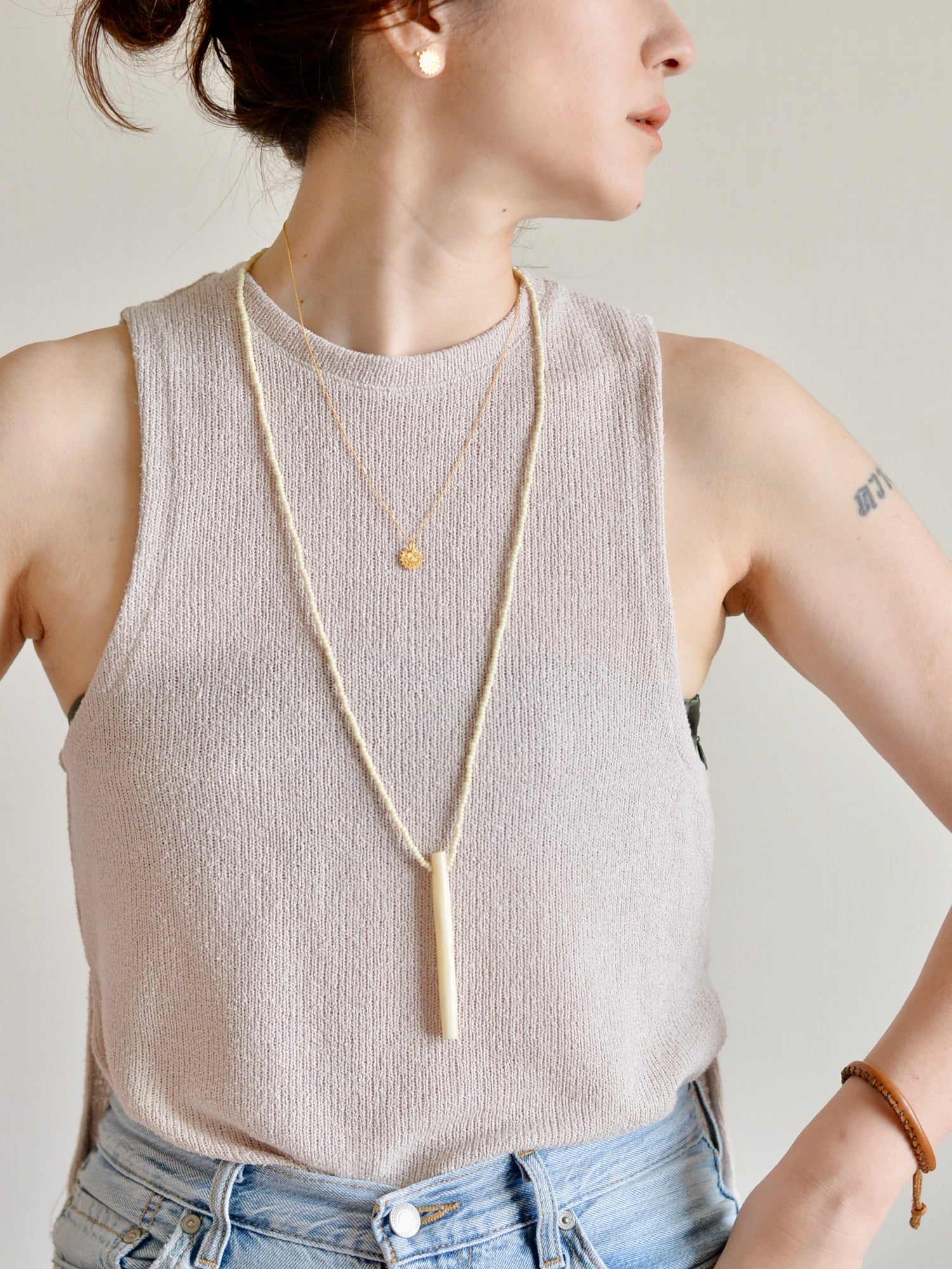 アップサイクルボーン ロングネックレス