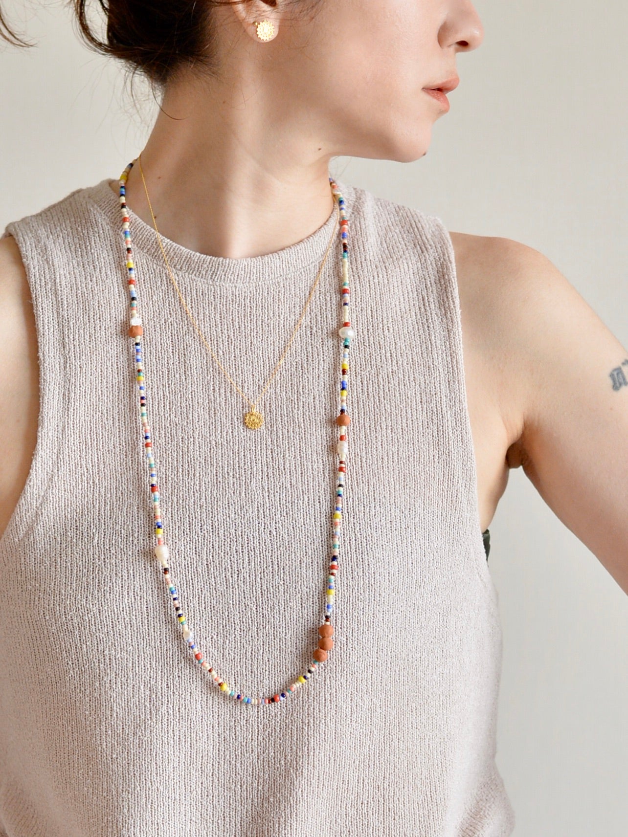 Sezi ロングビーズネックレス