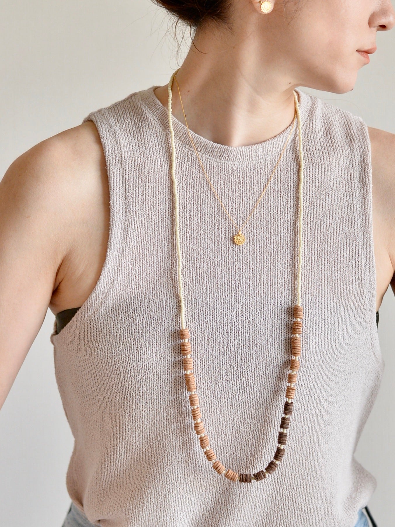 Poze アップサイクル ロングネックレス