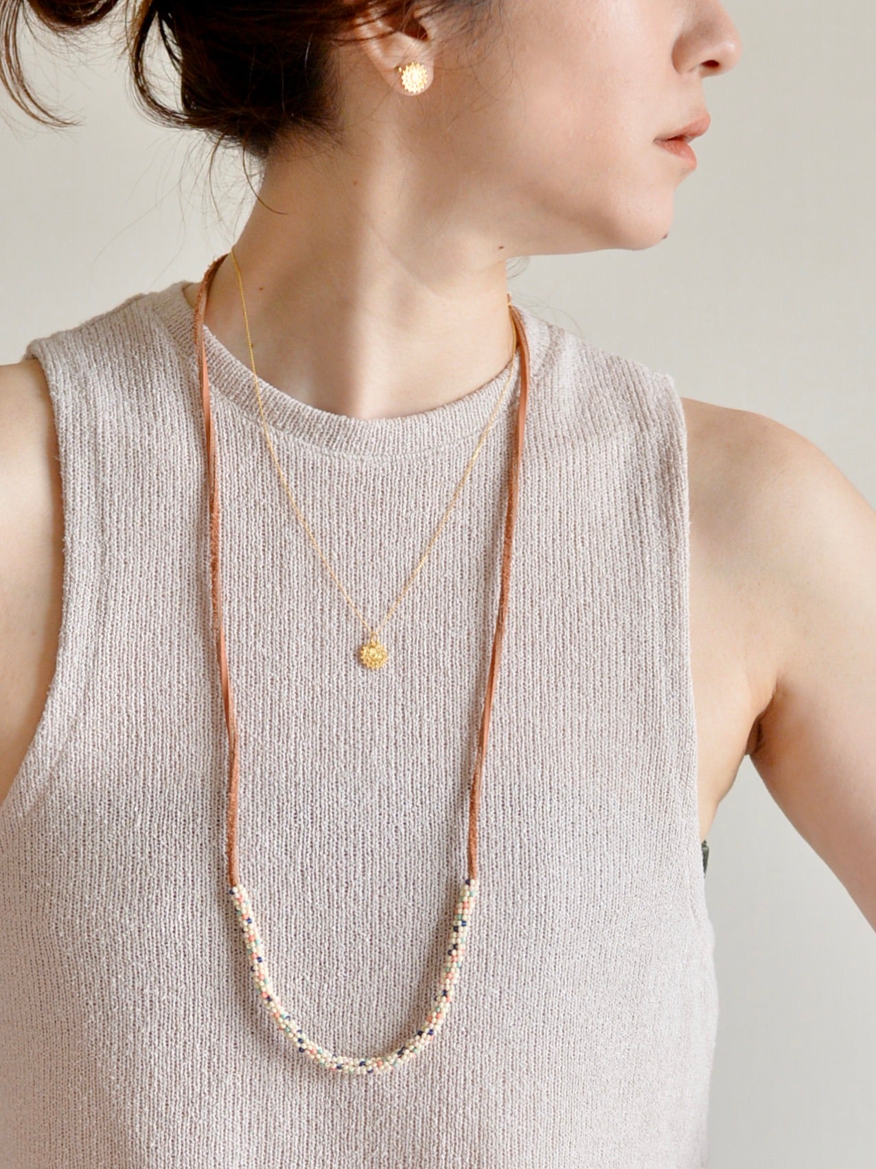 Milot 롱 비즈 목걸이