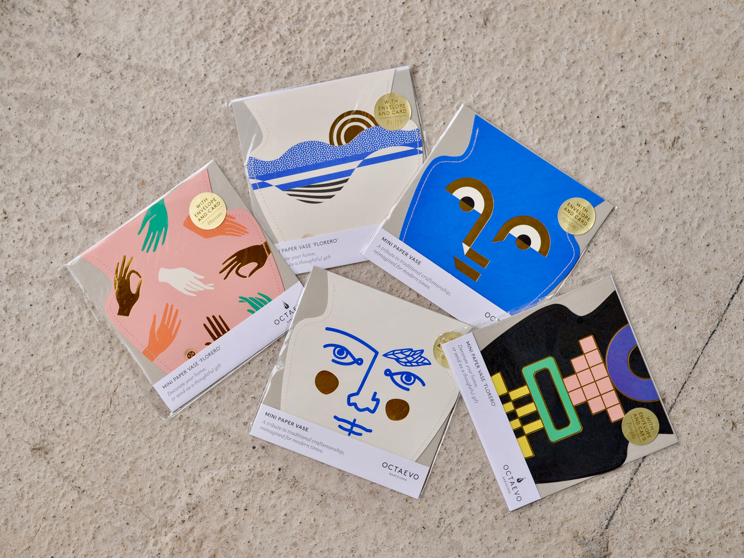 ミニペーパーフラワーベースカバー&レターセット JANUS