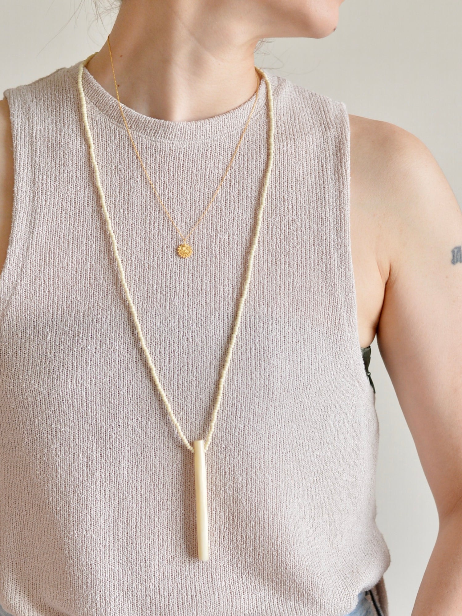 アップサイクルボーン ロングネックレス